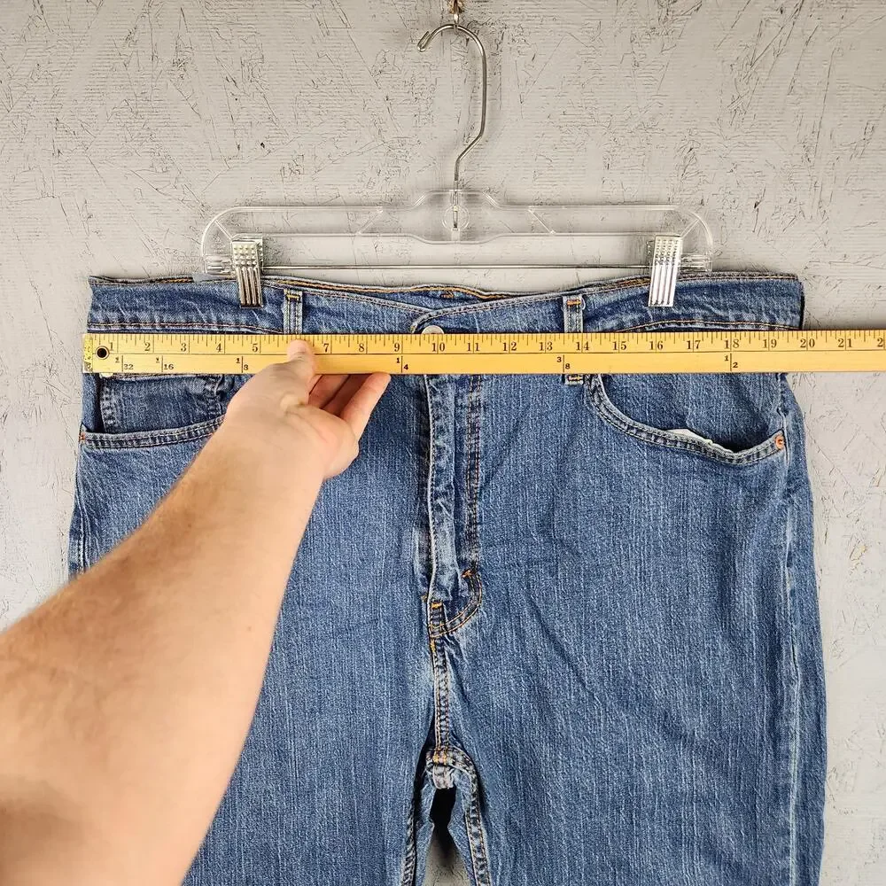 Levis 505 Jeans Mens 40x30 Blue Denim Straight Leg Stretch Medium Wash Classic